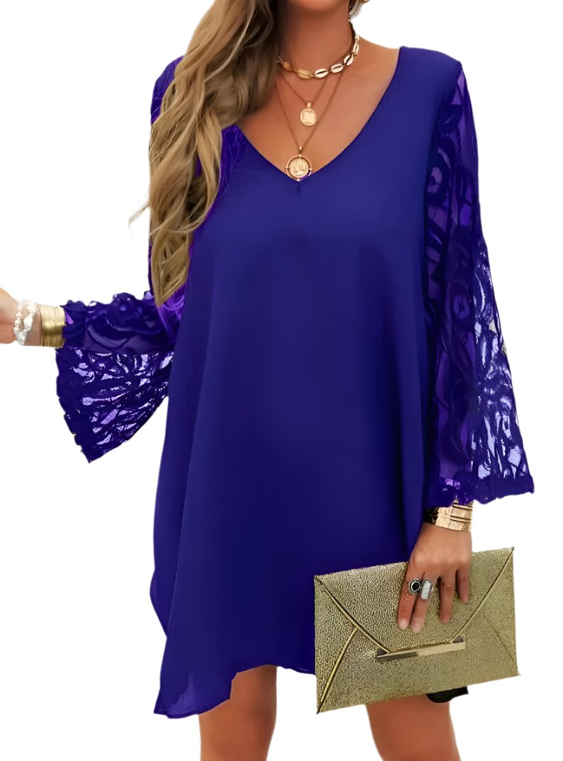 Blue sleeve mini dress - occasion